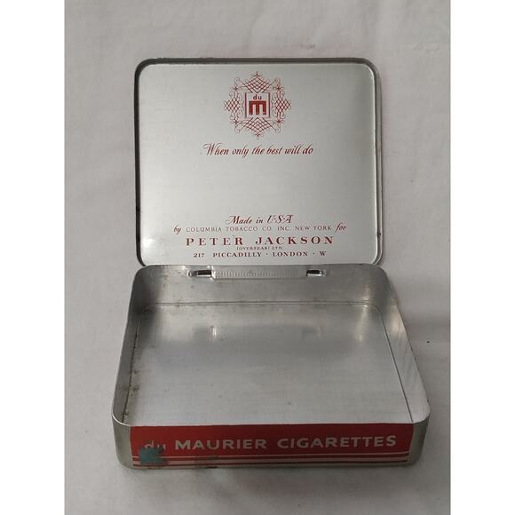 Vintage Du Maurier Columbia Cigarettes Tobacco Co. New York Peter Jackson Tin - Picture 4 of 4